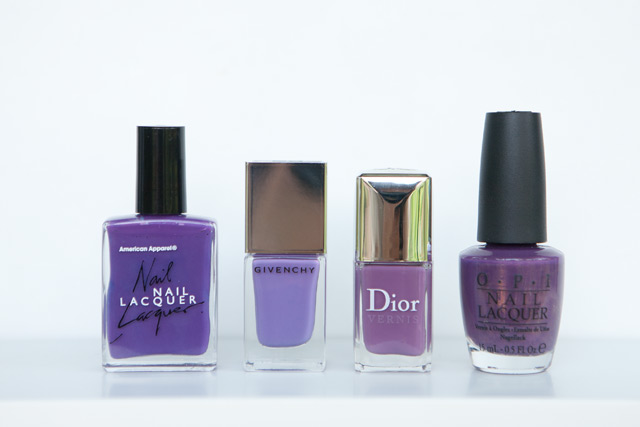 American Apparel African Violet Givenchy Croisiere Purple Dior Forget Me Not OPI Dutch 'Ya Just Love OPI?