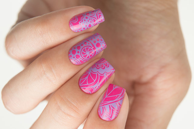 Lesly Plates LS-26 | China Glaze Kiss My Sherbet Lips | Dance Legend 12 Violet Stamping collection