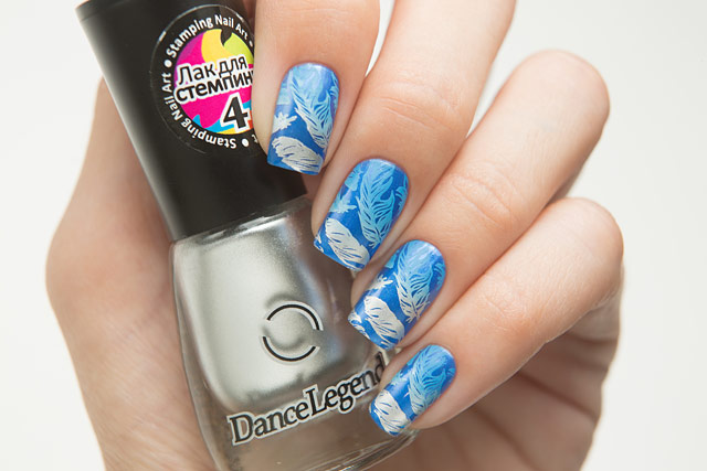 Lesly Plates LS-141 | China Glaze Crushin' On Blue | Dance Legend 4 Silver 9 Blue Stamping collection